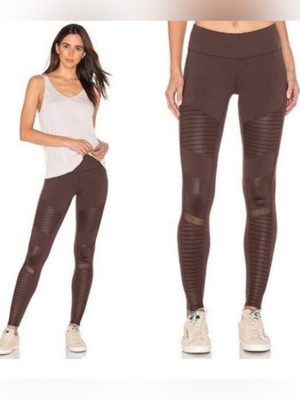 ALO YOGA high waist moto legging in brown size Medium
